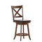 Flash Furniture Felicity Wood Classic Crossback Swivel Counter Height Barstool w/Padded Blk LeatherSoft Seat, Oak ES-UN1-24-OAK-GG - alternate 2